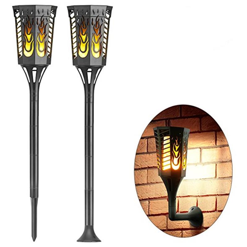 Fire Flame lamps for Outdoor Garden Water proof 3 Modes LED Solar Flame Flickering Lamp