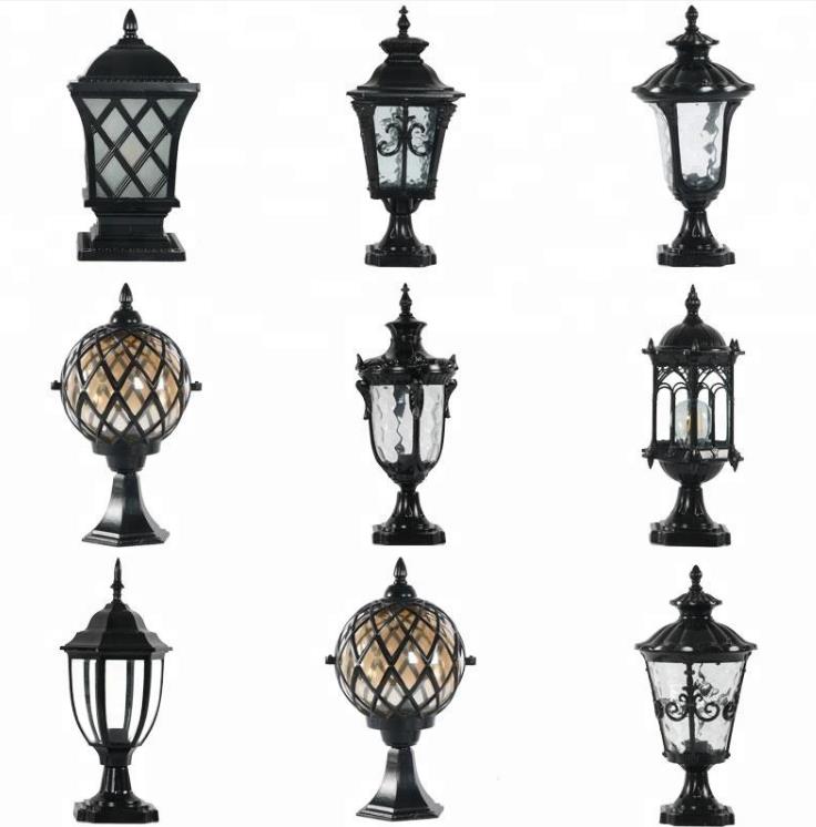 Bollard Light Garden Pedestal Classical Outdoor Post Pillar Lantern Light For Gate Applications