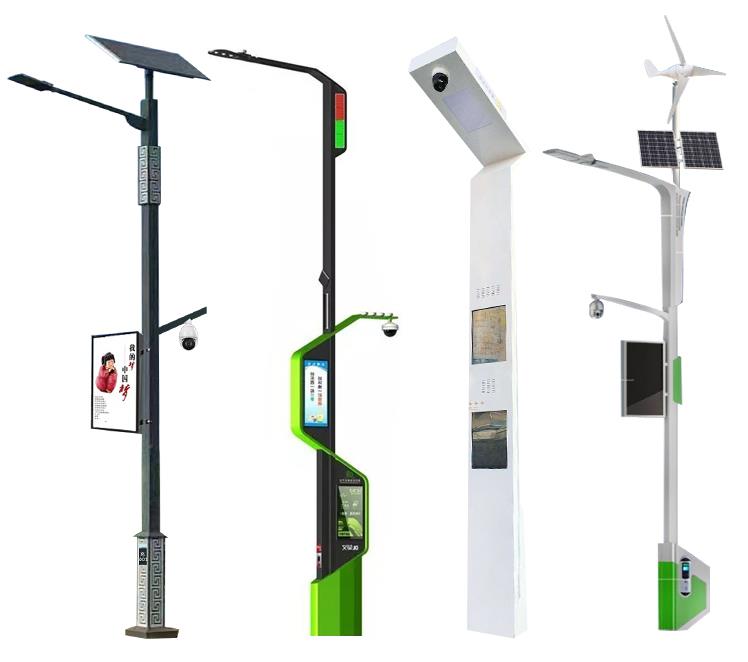 Qorrax Pole With Camera and Wind Solar Hybrid Controller Supply Power LED Street Lights