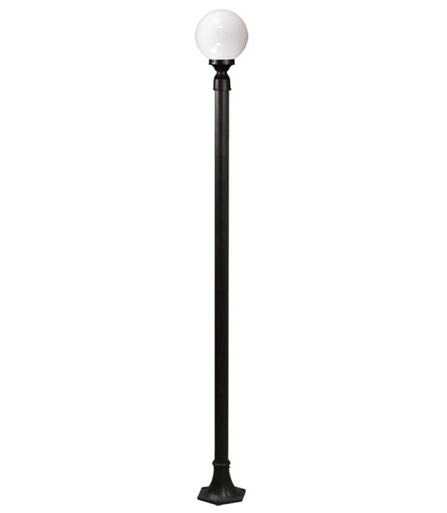 3 meter white round buluug post, 4-arm 5-ball post, light-outside garden passage